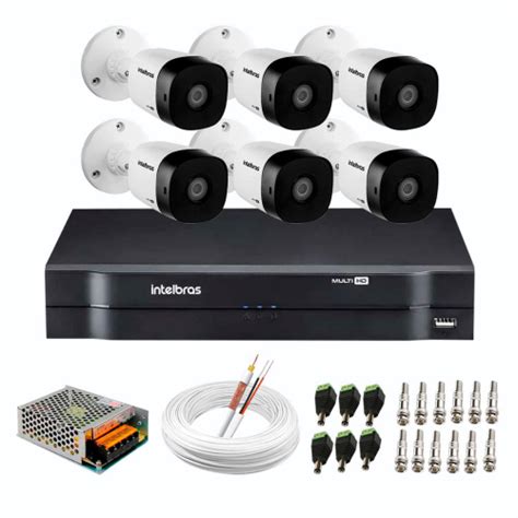 Kit 6 Câmeras de Segurança intelbras vhl 1220 B HD 720p 20m Infra 1MP