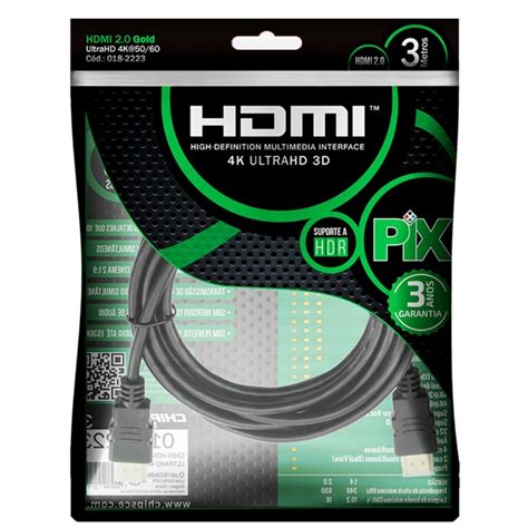 Cabo Hdmi M Pinos Ethernet Metros K Ultra Hd D Shopee Brasil