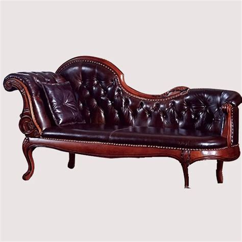 Small Apartment Bedroom Chaise Longue carved oak leather Chaise Longue beauty lying European and ...