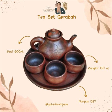 Jual TEA SET GERABAH POCI SET TANAH LIAT TEKO SET Shopee Indonesia