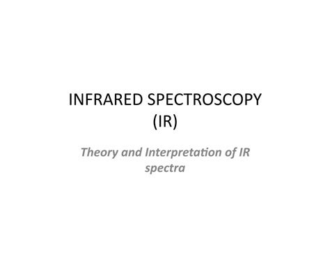 Pdf Infrared Spectroscopy Ir Los Angeles Methods Of Structure