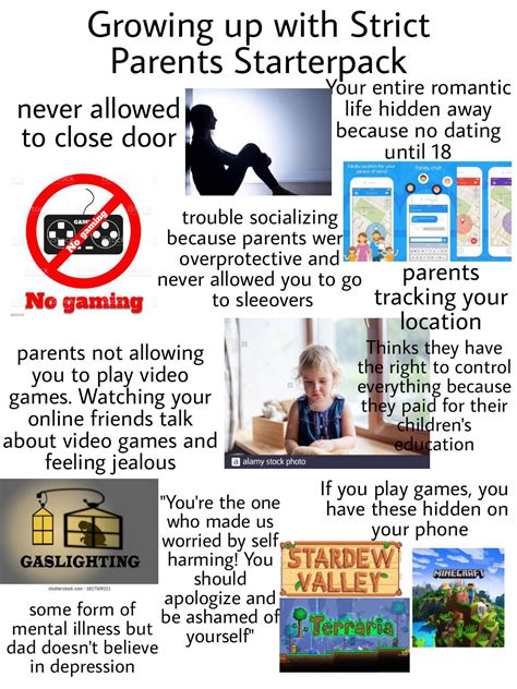 Growing Up With Strict Parents Starterpack R Starterpacks