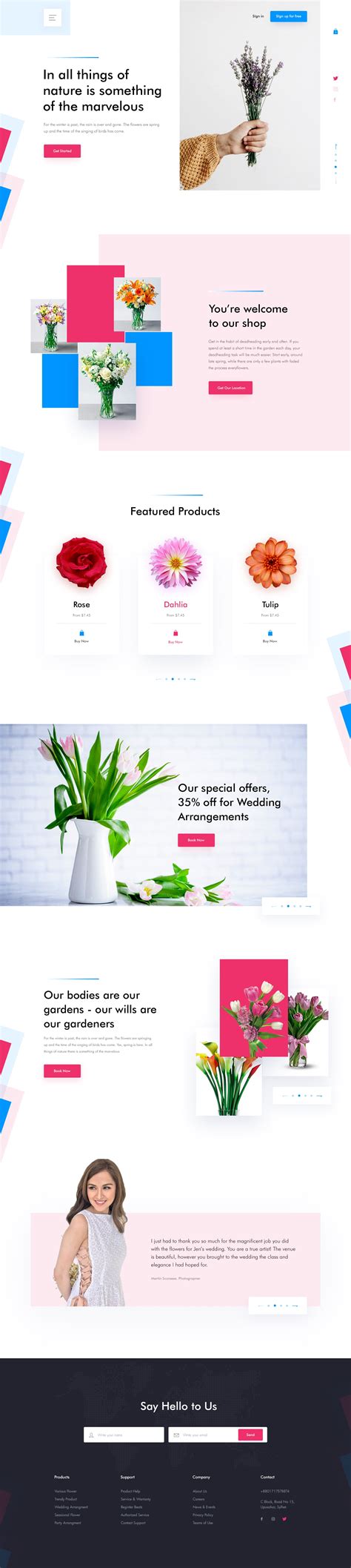 Website For Flower Shop by Shah Alam on Dribbble