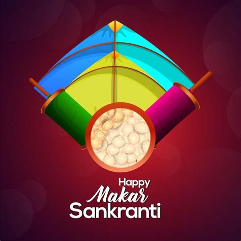 Tarjeta De Felicitaci N Feliz Makar Sankranti Vector Premium