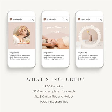 Massage Therapist Instagram Post Templates Esthetician Social Etsy