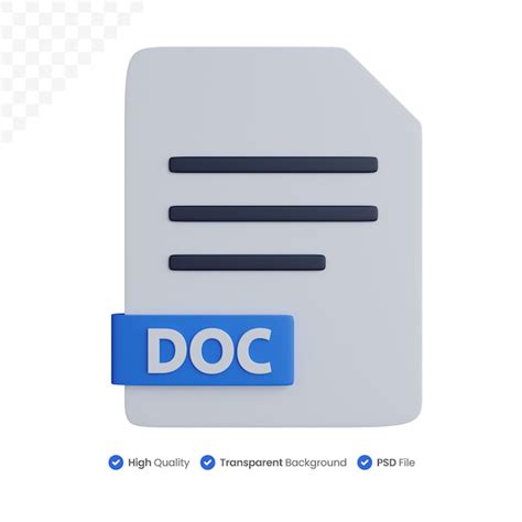 Tipo De Archivo Doc De Renderizado D Aislado Archivo Psd Premium