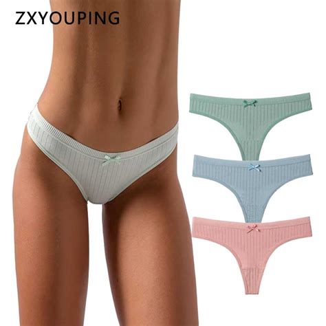 Plus Size Cotton Thong Women Sexy Lingerie Sports G String Seamless Underwear Panties Cozy Soft