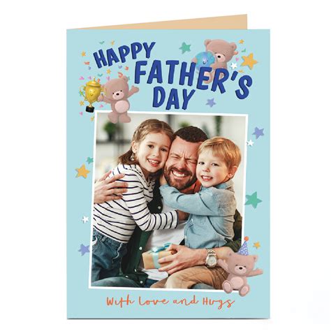 Buy Personalised Fathers Day Card Photo Card Hugs Love And Hugs For