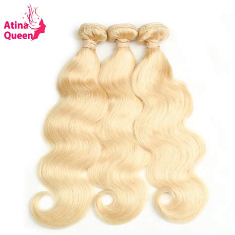 Atina Queen Hair Products Brazilian Body Wave Bundles 613 Blonde 3