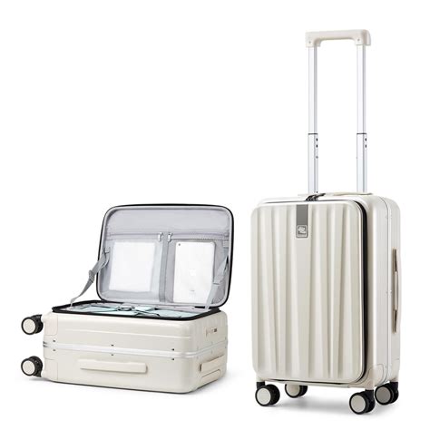 Hanke 20 Inch Carry On Luggage With Wheels PC Hard Shell Suitcase Top