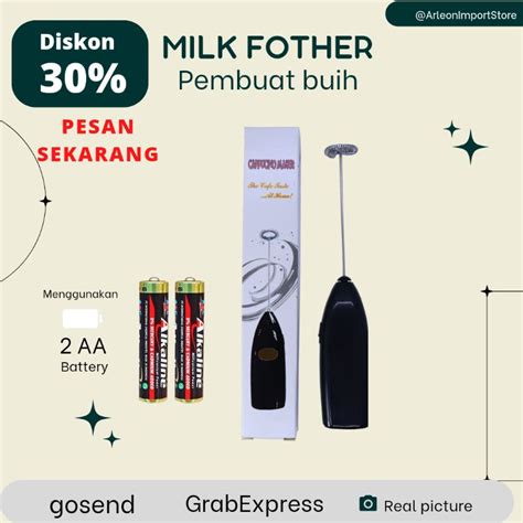 Jual Milk Fother Pembuih Susu Elektrik Aa Baterai Latte Art