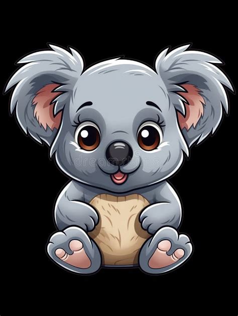 A Koala Bear Sitting On Top Of A Tree Stump Generative Ai Image Stock