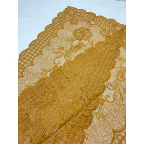 Jual Taplak Meja Runner Table Ukuran 50 X 230 Cm Warna Gold Kuning