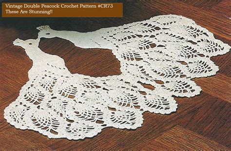 All Free Crochet Doily Patterns About Vtg Peacock Crochet Doily Pattern ♦dbl Peacocks♦