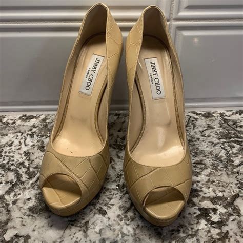 Jimmy Choo Shoes Authentic Jimmy Choo Nude Snakeskin Platform Heels Size Poshmark