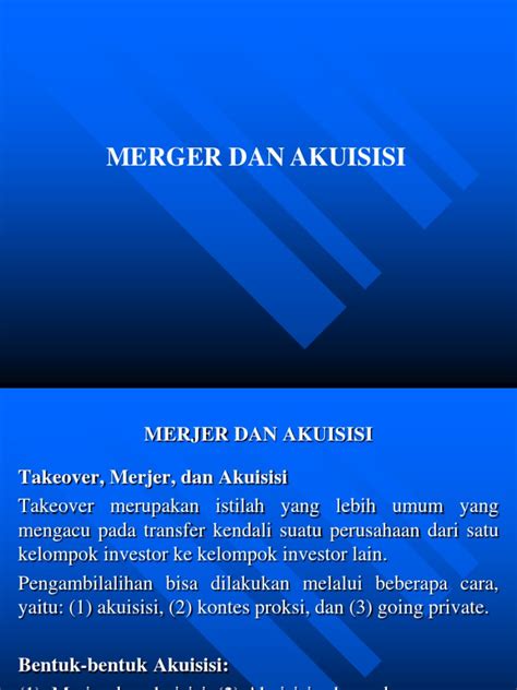 Merger Dan Akuisisi Pdf