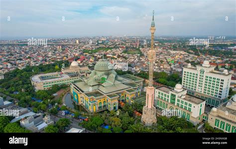 Aerial View Of Jakarta Islamic Center Mosque Jakarta Indonesia