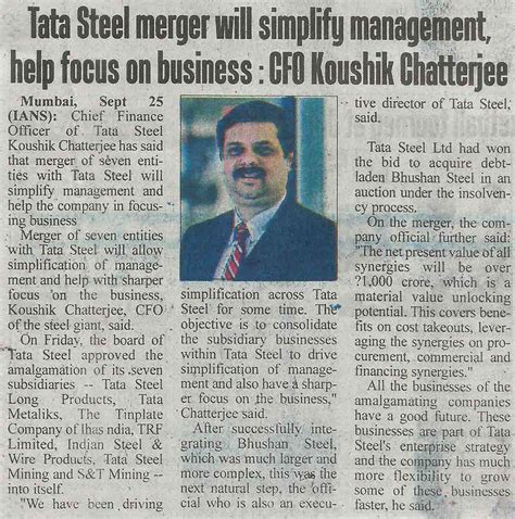 Tata Steel merger will simplify management help focus on business: ED ...