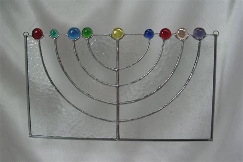 Festival Of Lights Menorah In Stained Glass With Images Menorah Stained Glass Candle