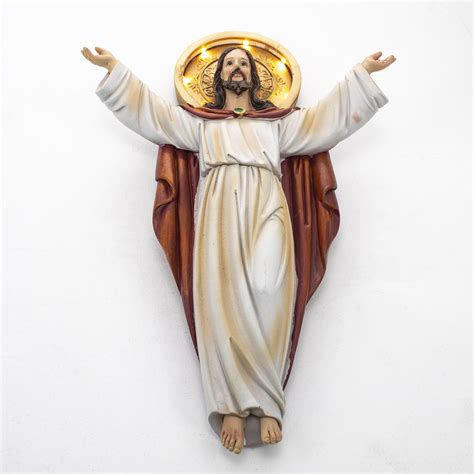 Imagem Jesus Ressuscitado Parede Led Importado Resina Cm Am M