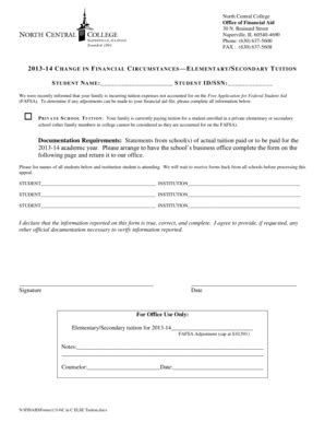 Fillable Online Northcentralcollege Documentation Requirements