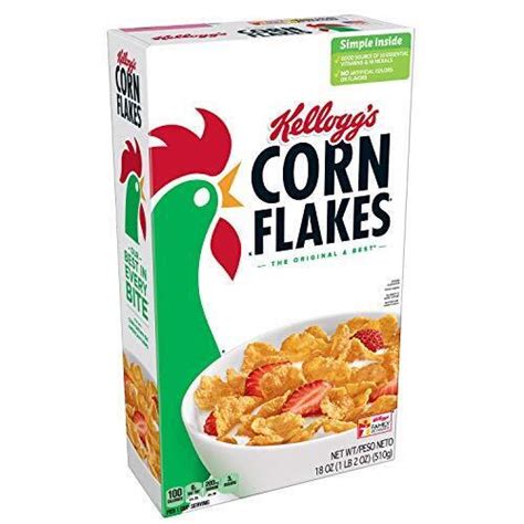 Kellogg S Corn Flakes Breakfast Cereal Original Fat Free Oz Box