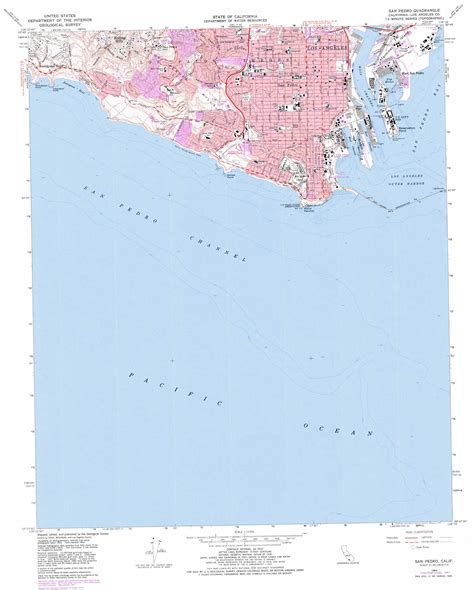 San Pedro Topographic Map 124000 Scale California