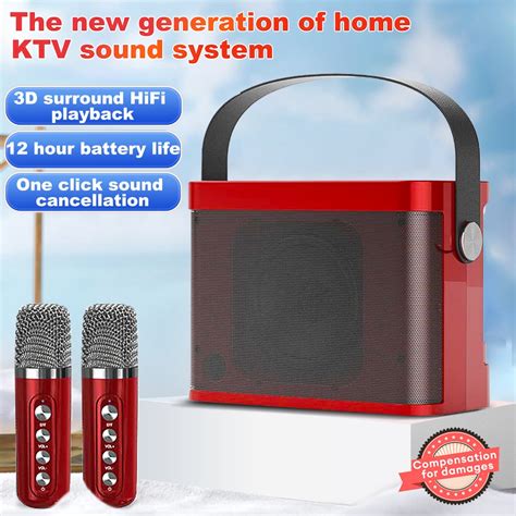 YS 219 Karaoke Bluetooth Speaker Dual Wireless Mic Portable Karaoke