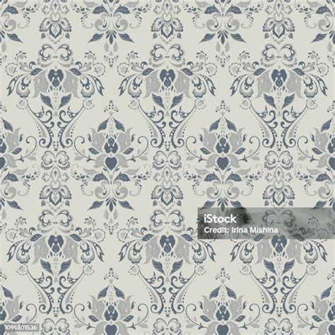 pola bunga vektor barok ornamen bunga klasik ilustrasi stok