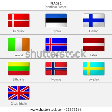 Flags Of Northern Europe States 1 Stock Vector Illustration 21573166 ...