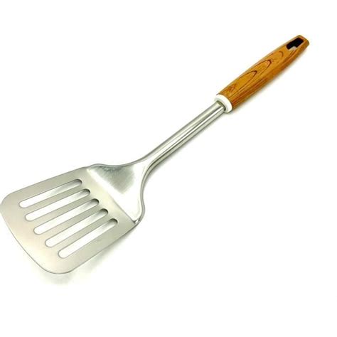 Tijar Spatule Fendue En Acier Inoxydable Avec Poign E En Nylon Effet