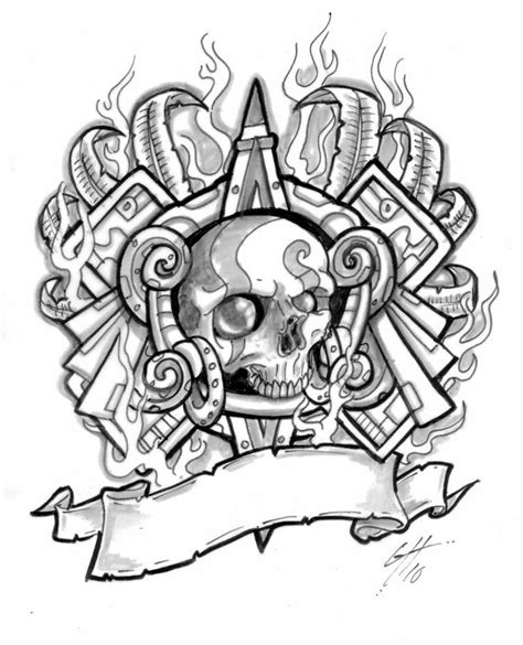 Aztec Skull Drawing at GetDrawings | Free download