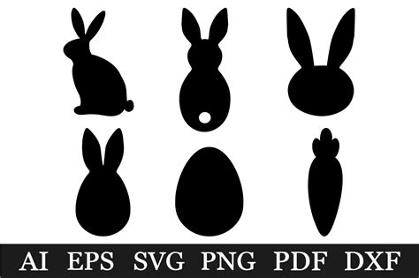 Bunny Silhouette Easter Silhouette Clipart Easter Svg By Irinashishkova Thehungryjpeg