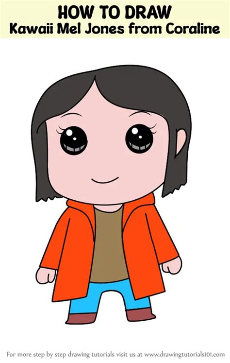 How To Draw Kawaii Mel Jones From Coraline Kawaii Characters Step By