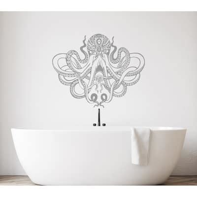 Boho Octopus Wall Decal. Kraken Tentacles Wall Decor. Nautical Bedroom ...