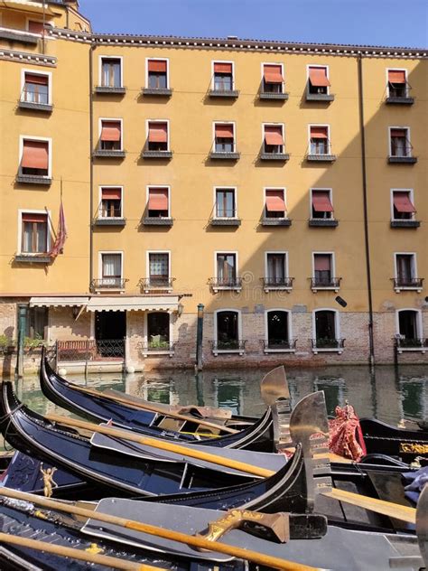 Canal With Gondolas In Venice Italy Architecture And Landmarks Of