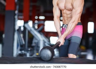 Man Naked Torso Holding Hammer Gym Stock Photo Shutterstock