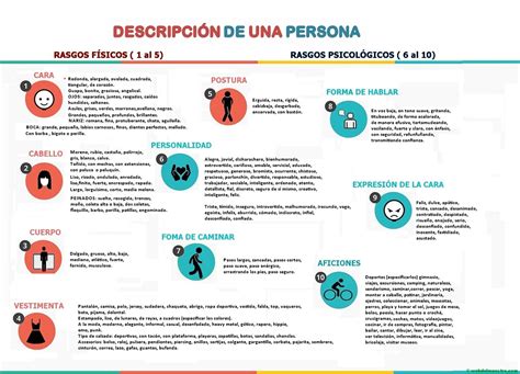 Descripción de una persona con esquema y actividades