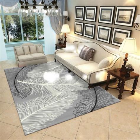 Gogoloving Tapis De Salon Polyester Motif Velours Gris X Cm