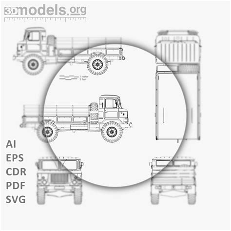 gaz  camion plateau  plan vectoriel dmodelsorg