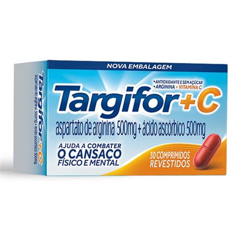 Vitamina C Arginina Targifor 30 Comprimidos Drogaria