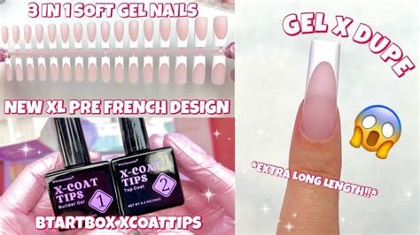 TRYING BTARTBOX NEW XL PREMADE FRENCH TIP DESIGN 3 IN 1 SOFT GEL NAIL