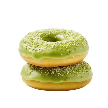 Donuts With Green Tea Dessert Food Sweet Png Transparent Image And