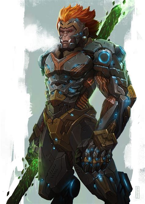 Monkey King Nur Iman Monkey King Cyberpunk Character Concept Art