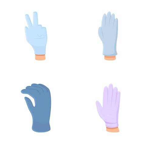 Conjunto De Iconos De Guantes M Dicos Vector De Dibujos Animados Varios