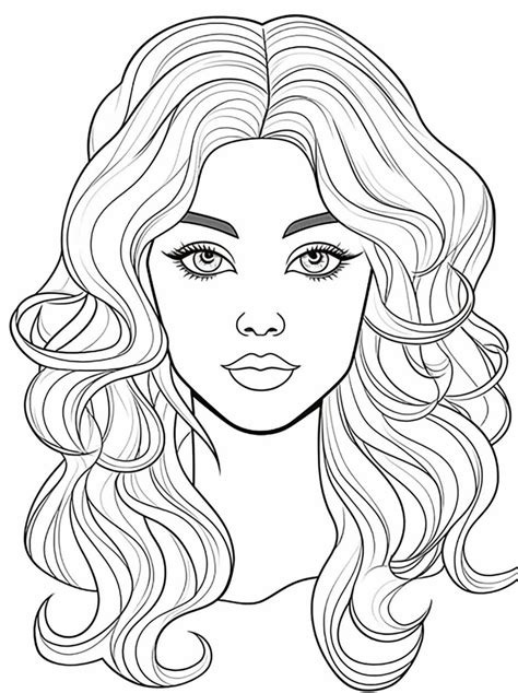 Coloriage visage femme à imprimer Francais rapide