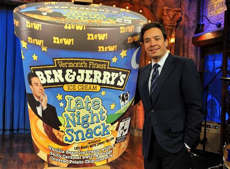 Jimmy Fallon Launches Late Night Snack With Ben And Jerry Calls Colberts Flavor Ridiculous