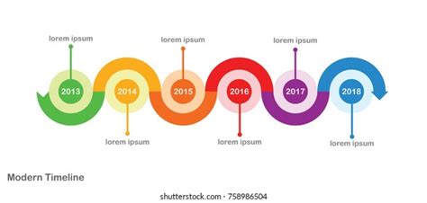 Colourful Circular Timeline Vector Graphics Stock Vector Royalty Free