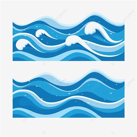 Olas Vectoriales Olas Pintadas A Mano Olas De Dibujos Animados Olas Png