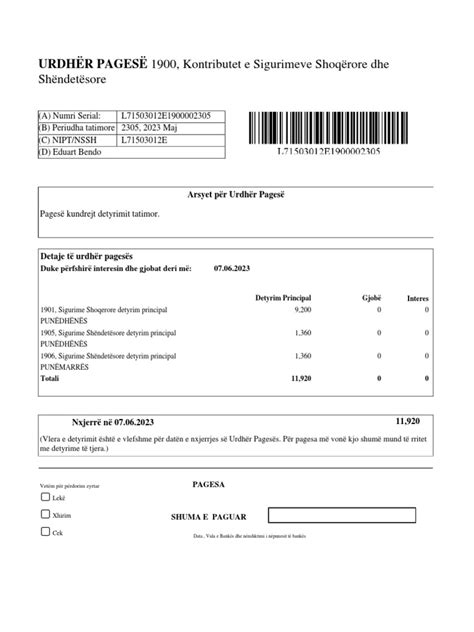 Payment Order Pdf